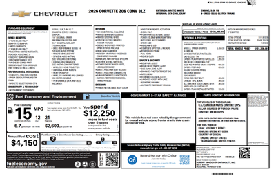 2026 Chevrolet Corvette Z06 3LZ