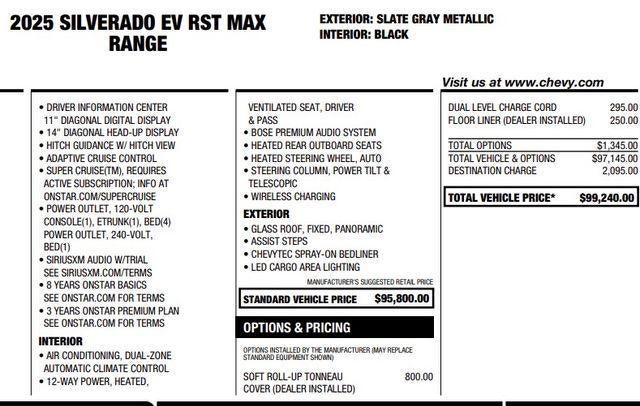 2025 Chevrolet Silverado EV RST - Max Range