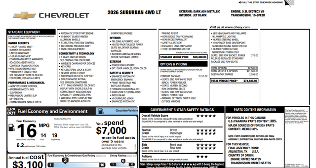 2026 Chevrolet Suburban LT