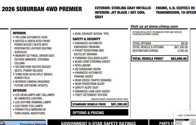 2026 Chevrolet Suburban Premier