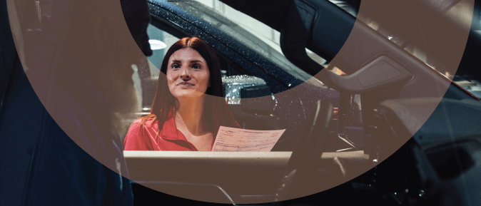 service team with customer