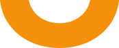 An orange, thick, upward-curving arc shape on a black background, resembling an upside-down U.